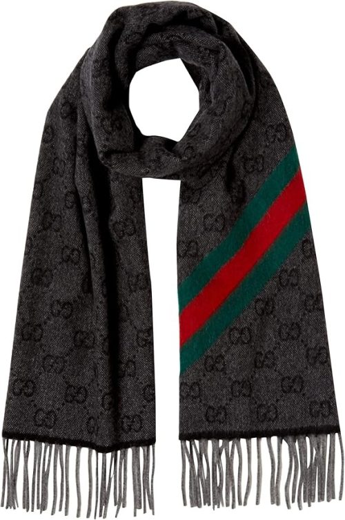グッチ(GUCCI) マフラー メンズ GGロゴ フリンジ ウール