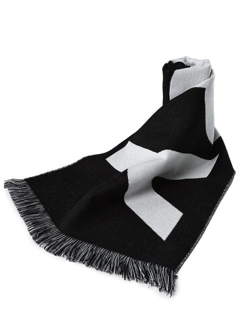 バーバリー(BURBERRY) ウール リバーシブル ロゴ ロングマフラー