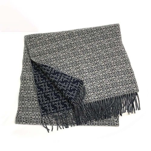 フェンディ(FENDI) FF ラビリンス ウール マフラー リバーシブル