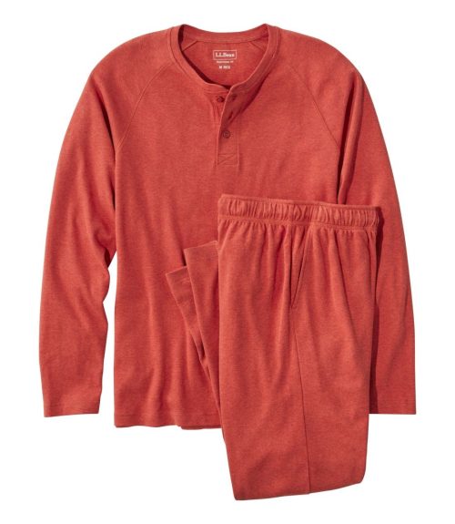 エルエルビーン(L.L.Bean) メンズ ビーンズ・コットン・ニット・パジャマ、ヘンリー PJ セット