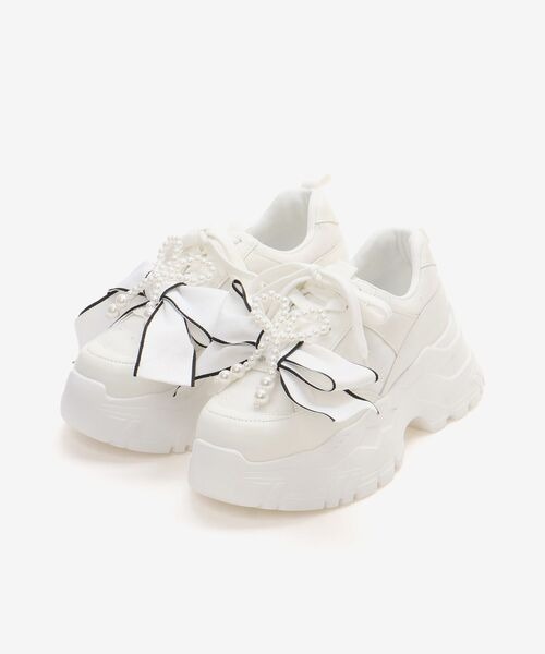 マジェスティックレゴン(MAJESTIC LEGON) 2WAYリボンビジュースニーカー