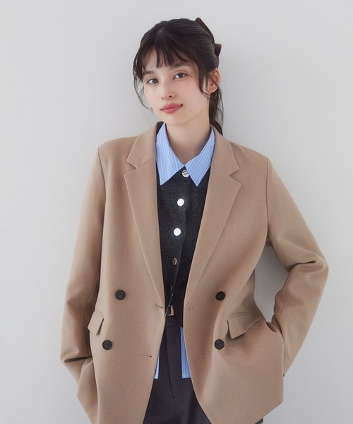 ビス(ViS) ウーリッシュダブルブレストテーラードジャケット