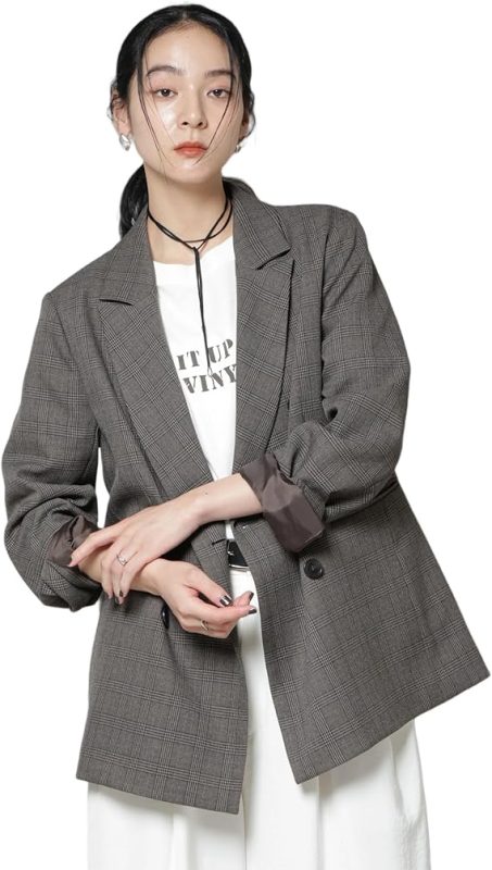 ナノ・ユニバース(nano・universe) ストレッチサージチェックダブルジャケット