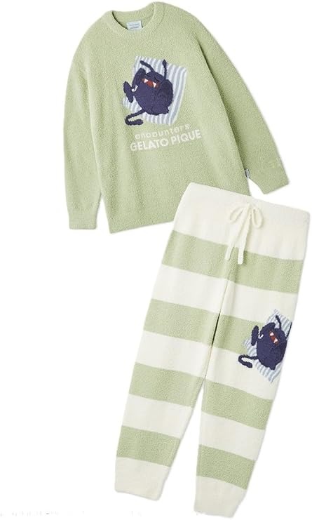 ジェラートピケ(gelato pique) ドラゴンクエスト メンズ ベビモコプルオーバー&ボーダーロングパンツセット