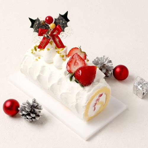 Cake.jp Cake.jp ORIGINAL 米粉ロールケーキ イチゴのブッシュドノエル