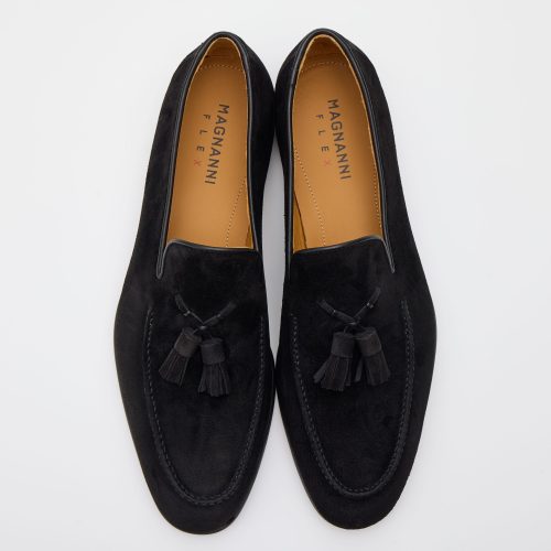 マグナーニ(MAGNANNI) FLEX スエード タッセルローファー ブラック