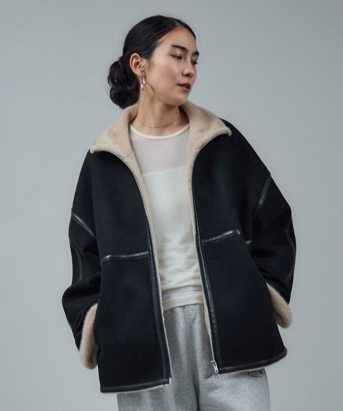 サロン アダム エ ロペ(SALON adam et rope') フェイクムートンショートコート