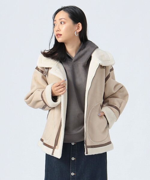 ビームスハート(BEAMS HEART) フェイクムートン フライトジャケット