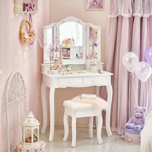 ロマンティックプリンセス 三面鏡スリムドレッサー