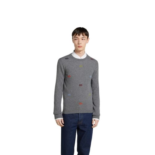 グッチ(GUCCI) インターシャ ファインカシミヤ セーター