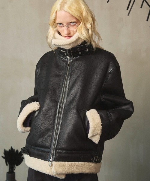 メゾンスペシャル(MAISON SPECIAL) B-3 Fake Mouton Jacket