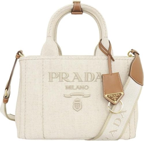 プラダ(PRADA) スモール リネンブレンド ハンドバッグ