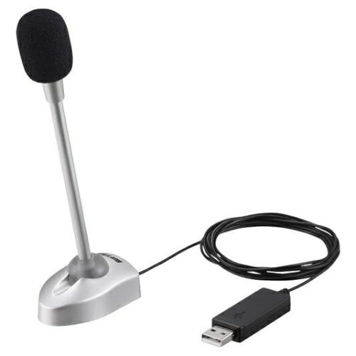 バッファロー(BUFFALO) マイクロフォン 小型スタンドタイプ USB接続 BSHSMUM110SV