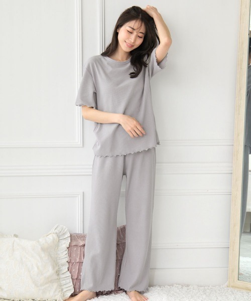 エメフィール(aimerfeel) サマーワッフル 腹巻付き 半袖 綿混 上下セット