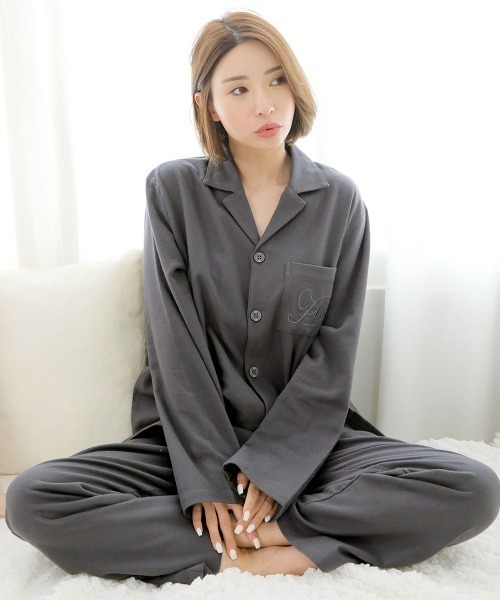 エメフィール(aimerfeel) 綿100% ネルシャツ パジャマ