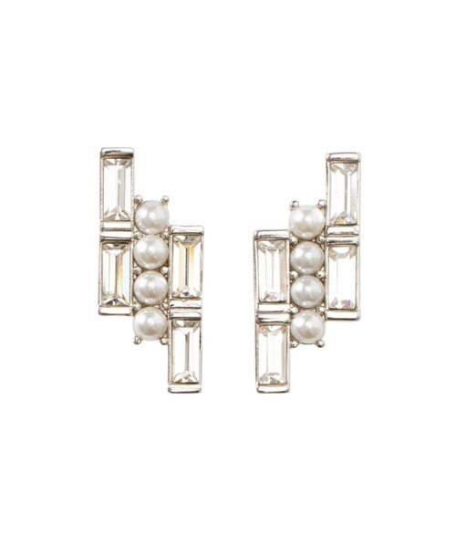 アナイ(ANAYI) レクタングルガラス３連イヤリング