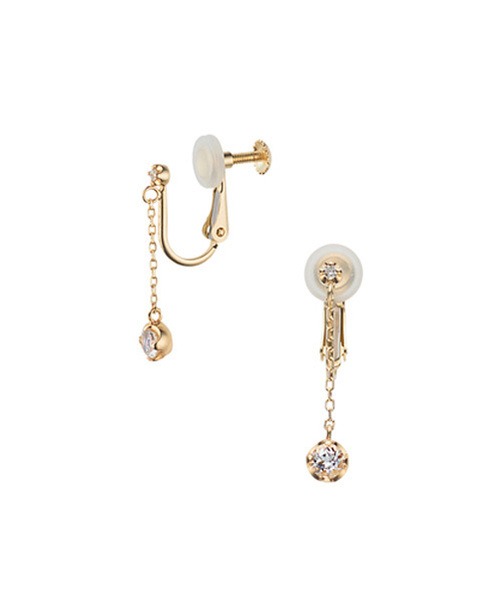 ヴァンドーム青山(Vendome Aoyama) K10YG ベーシック ホワイトトパーズ イヤリング