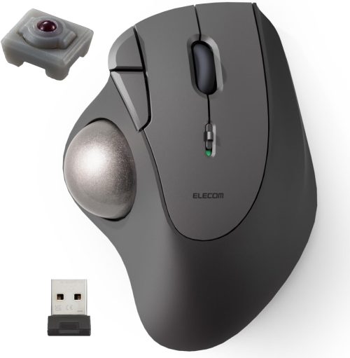 エレコム(ELECOM) 2.4GHz無線トラックボール IST 5ボタン 人工ルビーモデル M-IT10DR