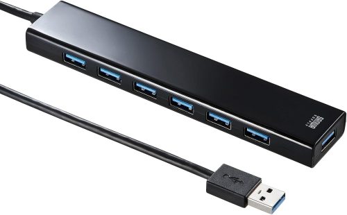 サンワサプライ(SANWA SUPPLY) 急速充電ポート付きUSB3.2Gen1 7ポートハブ USB-3H703BKN