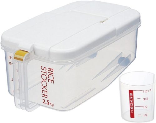 スケーター(Skater) 冷蔵庫用米びつ 横型 2.5kg 計量カップ付 RBI2-A