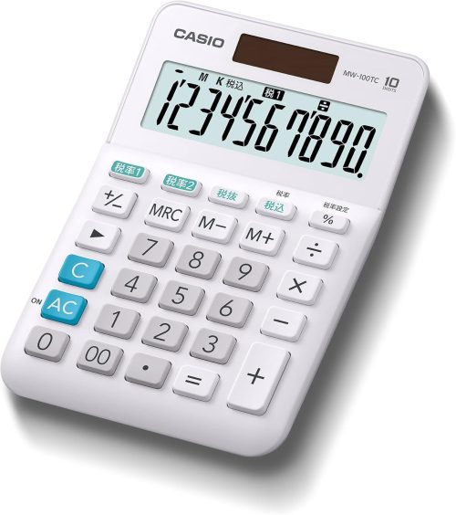 カシオ(CASIO) W税率電卓 MW-100TC