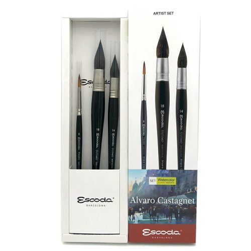 エスコダ(Escoda) 水彩筆 3本組セット 8601-2