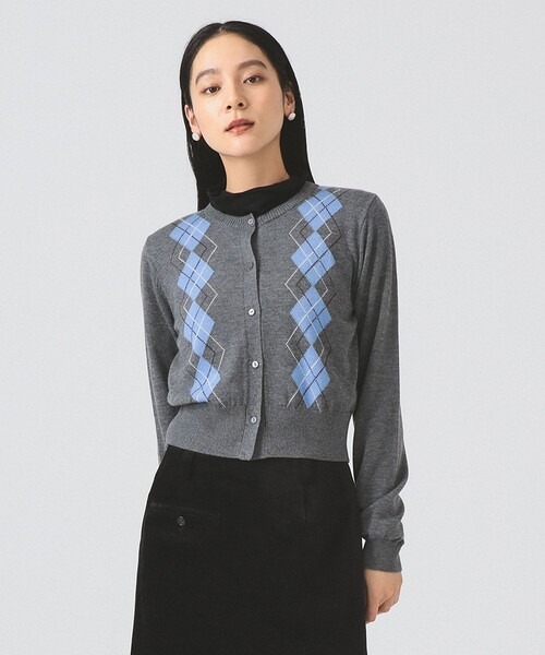レイビームス(Ray BEAMS) アーガイル クルーネック カーディガン