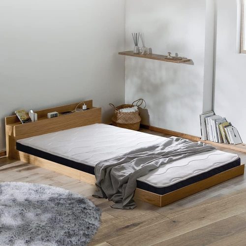 アイリスオーヤマ(IRIS OHYAMA) ベッド ダブル ロータイプ 棚付き コンセント FBM-D