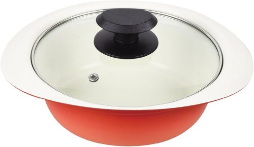 パール金属(PEARL METAL) スマイルポット セラミック加工IH対応ガラス蓋付卓上鍋 HB-4025