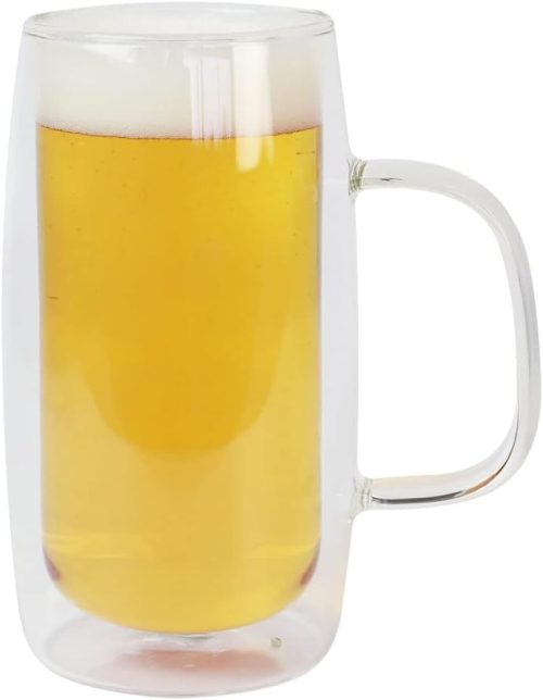 みよし漆器本舗(MIYOSHI SHIKKI HONPO) ビールジョッキ グラス ダブルウォール 中 ジョッキ