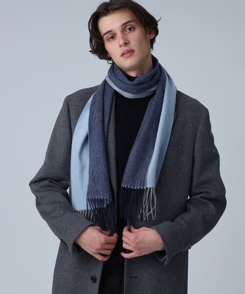 タケオキクチ(TAKEO KIKUCHI) カシミヤ100% パネル カシミヤマフラー