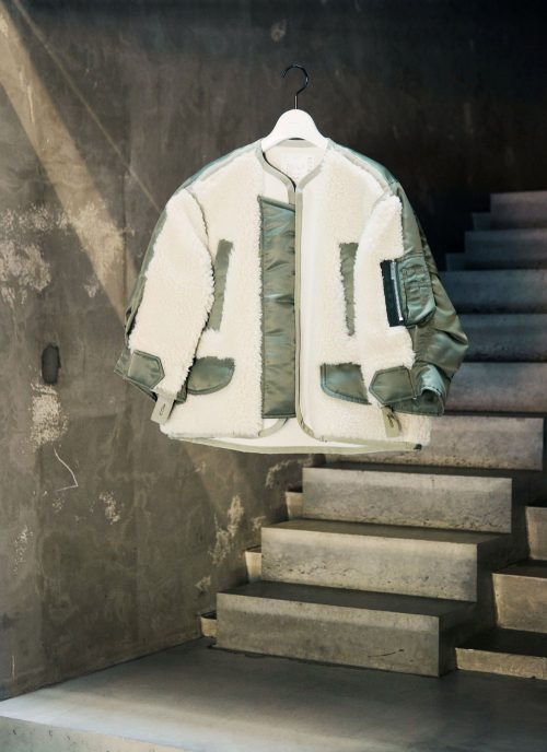 サカイ(sacai) Faux Shearling x Nylon Twill Blouson