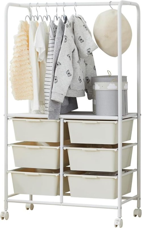 ロウヤ(LOWYA) ハンガーラック 引き出し 収納ボックス キャスター付き キッズ コンパクト