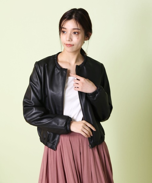 三京商会 ラムレザージャケット ノーカラー ライダース