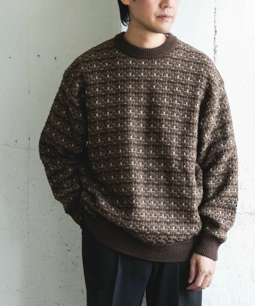 アーバンリサーチドアーズ(URBAN RESEARCH DOORS) ツイードライク ボーダーニット