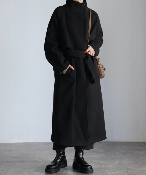 アプレトロ(ap retro) スタンドカラーケープコート