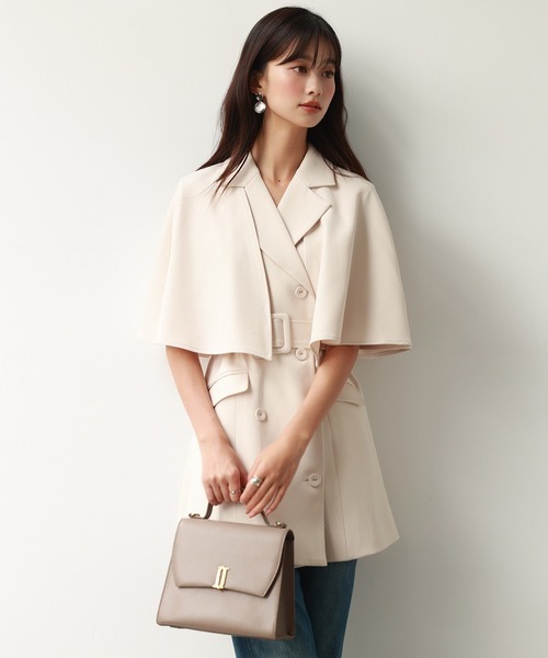 セゾン・ド・パピヨン(SAISON DE PAPILLON) 2wayケープミドル丈コート