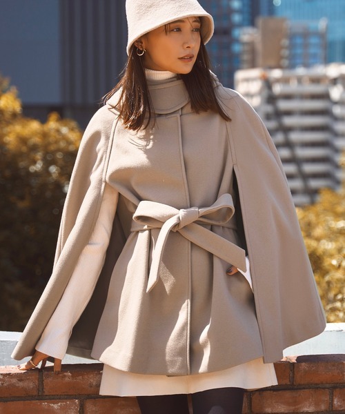 ルイルエブティック(RUIRUE BOUTIQUE) 2WAYシルエットニットメルトンケープコート