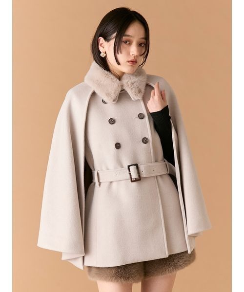リリーブラウン(LILY BROWN) ファー付き3wayケープコート