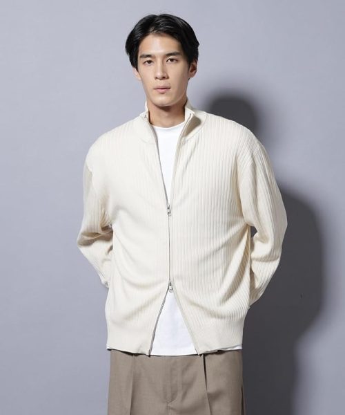 ナノ・ユニバース(NANO universe) CICA&UVカット リブドライバーズニット