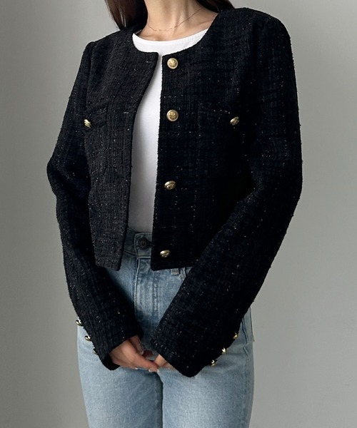 ルエレ(Louere) ファンシーラメツイードショートジャケット