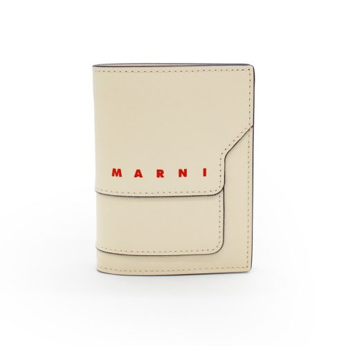 マルニ(MARNI) ホワイト サフィアーノレザー 二つ折りウォレット