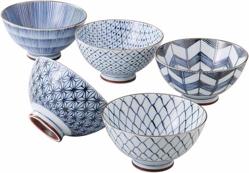 西海陶器(Saikaitoki) 古染絵変り 飯碗揃 19541