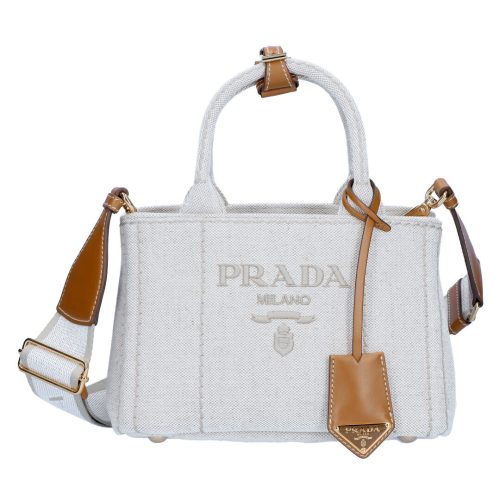 プラダ(PRADA) リネンブレンド ミニハンドバッグ