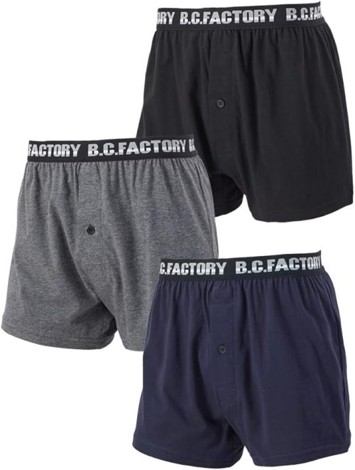 ニッセン 綿混ストレッチ前ボタン開きロゴゴムニットトランクス3枚組