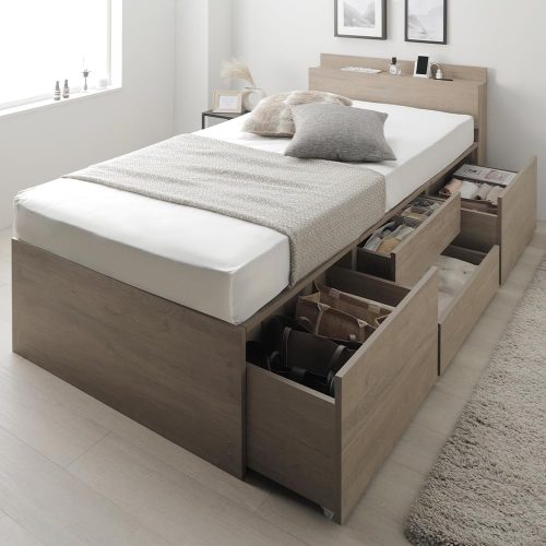ラシク(RASIK) 引き出し4杯大容量ベッド 宮付きタイプ Slektia 2566494