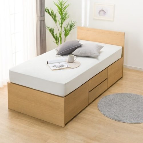 ニトリ(NITORI) 大容量収納付き すのこチェストベッドフレーム N-ジオF 40M