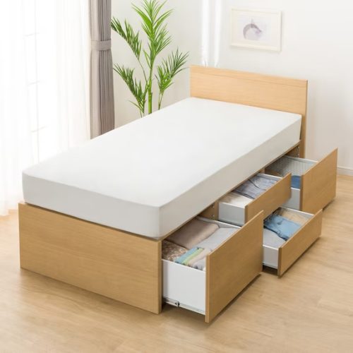 ニトリ(NITORI) 大容量収納付き すのこチェストベッドフレーム N-ジオF 40M