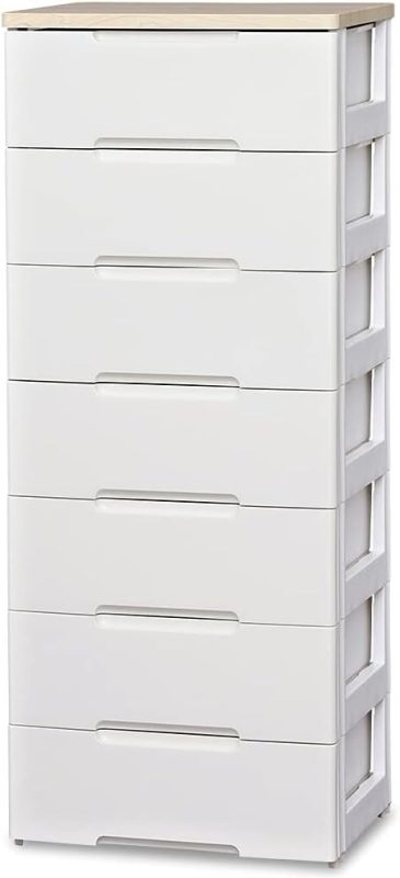 アイリスオーヤマ(IRIS OHYAMA) チェスト 7段 組み立て簡単 収納ボックス タンス ウッドトップチェスト HG-557