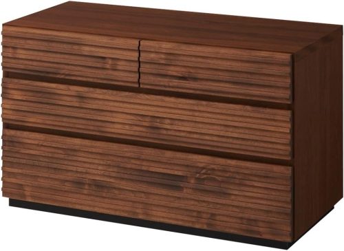 ディノス(dinos) 天然木横格子柄のローチェスト 3段・幅90cm奥行44cm 531928